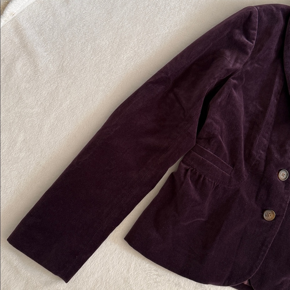 J. Crew | 2011 Eden Velvet Two Button Peplum Lined Blazer 30591 Purple (8) - Picture 4 of 15